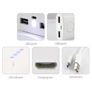 Zebronics 15000 mAh Power Bank (White, Lithium-ion)